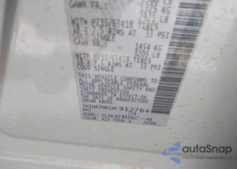 2017 Nissan Pathfinder S from USA, damaged, VIN 5N1DR2MN1HC912764